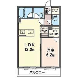 PINESTIGE梅里 1SLDKの間取図画像