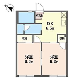 パークカーサ 2Kの間取図画像
