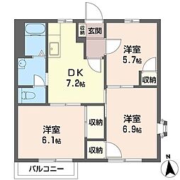 スリムハウス3 3DKの間取図画像