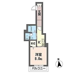 エタナ 1Kの間取図画像