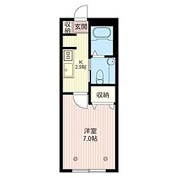 アリエスＹＫ 1階1Kの間取り