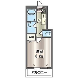 マルシェChidori 1Kの間取図画像