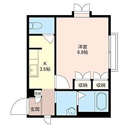 コアメゾン下丸子 1Kの間取図画像