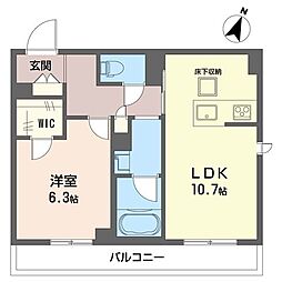 藤沢市亀井野2丁目マンション 1LDKの間取図画像