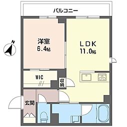 藤沢市亀井野2丁目マンション 1LDKの間取図画像