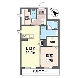 ホワイトシャトー 1SLDKの間取図画像