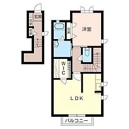 ブランシェ・ガーデンE 1LDKの間取図画像