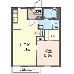 ドミールA 1LDKの間取図画像