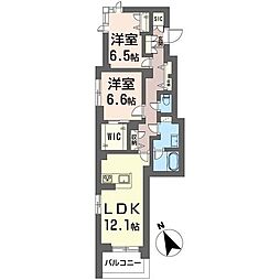 Raffine 2LDKの間取図画像