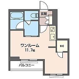 メルヴェーユ ワンルームの間取図画像