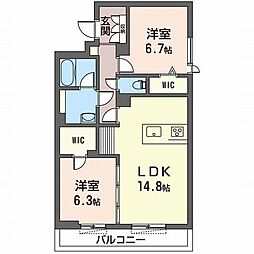 LongMontagne3 2LDKの間取図画像