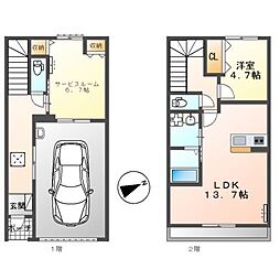 Ｇ・シエルクレール 2階1SLDKの間取り