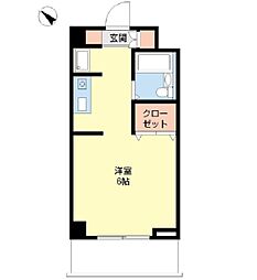 サントコア幕張本郷 2階1Kの間取り