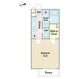 エーデル 1階1Kの間取り
