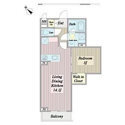 プルミエール 1LDKの間取図画像
