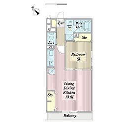 プルミエール 1LDKの間取図画像