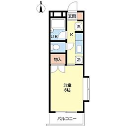 アミティエ 1Kの間取図画像