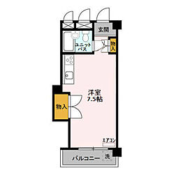 グリーンコーポ旭 2階ワンルームの間取り