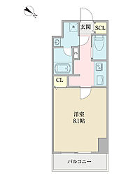 エストフォート千葉中央 1Kの間取図画像
