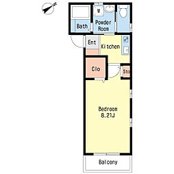 ウェストビレッジ 1Kの間取図画像