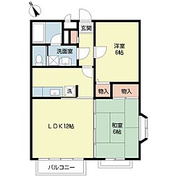 ウィスタリアガーデン3番館 2LDKの間取図画像
