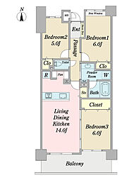 ダイアパレス京葉蘇我5 3LDKの間取図画像