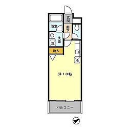 メイプルヒルズ 4階ワンルームの間取り