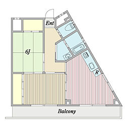香取ビル 2DKの間取図画像