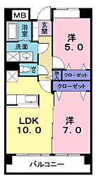 エレガントコンドミニアム 2LDKの間取図画像