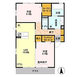 プレミアムベース2 2LDKの間取図画像