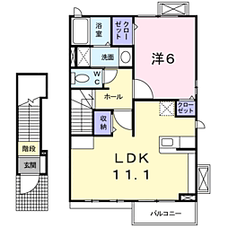 フォンターナ2 1LDKの間取図画像