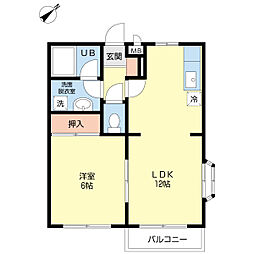 アクアシティ2 1LDKの間取図画像