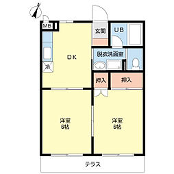 パルームSS 2DKの間取図画像
