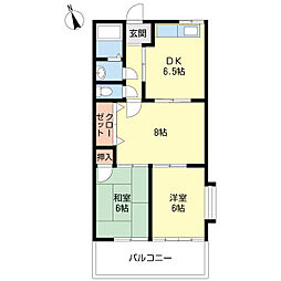 喜栄ビル 3DKの間取図画像
