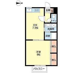 メゾンViViO 1DKの間取図画像