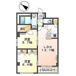 ｓｕｎｓｈｉｎｅ　ｒｅｓｉｄｅｎｃｅ 1階2LDKの間取り