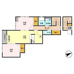 グレースメゾン 2階2LDKの間取り