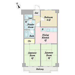 マンションタキザワ 3DKの間取図画像