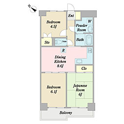 プレステージマンション191 3DKの間取図画像