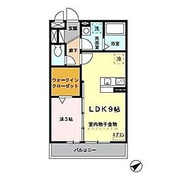 ヴィーブル浦和 1LDKの間取図画像