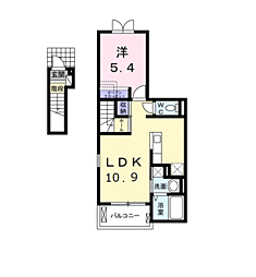 ディアコート2 1LDKの間取図画像