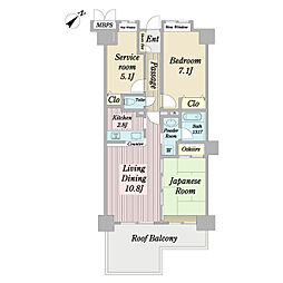 ライオンズマンション南浦和ガーデン 2SLDKの間取図画像