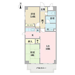 ナスキー 3階2LDKの間取り