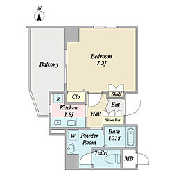 ディナスティ長居公園南 1Kの間取図画像