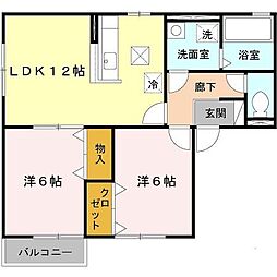 ハイム・ミレニアム2 2LDKの間取図画像