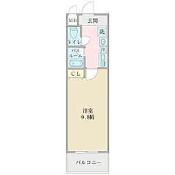 プロシード長居公園通 1Kの間取図画像
