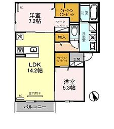メゾンドエスポワール万代 2LDKの間取図画像