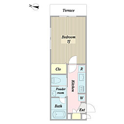 コリーヌ 1階1Kの間取り