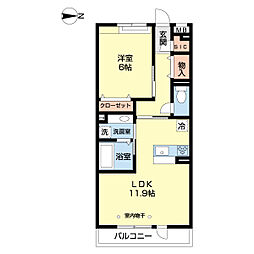 SPIRAL TOWN 2階1LDKの間取り