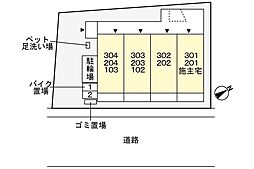 パークランド国立 0202 2階1Kの間取り